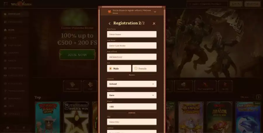 Wild Robin Registration Form