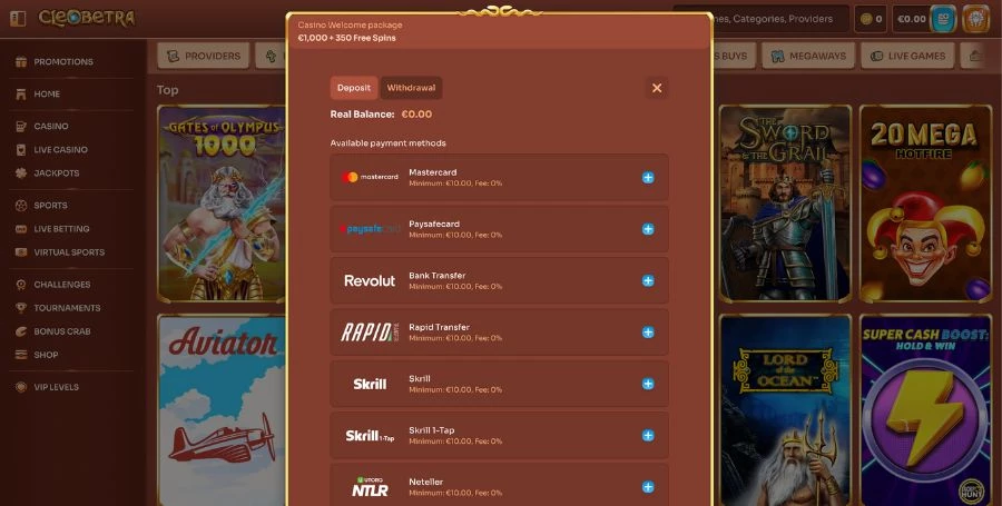 Cleobetra Payment Methods