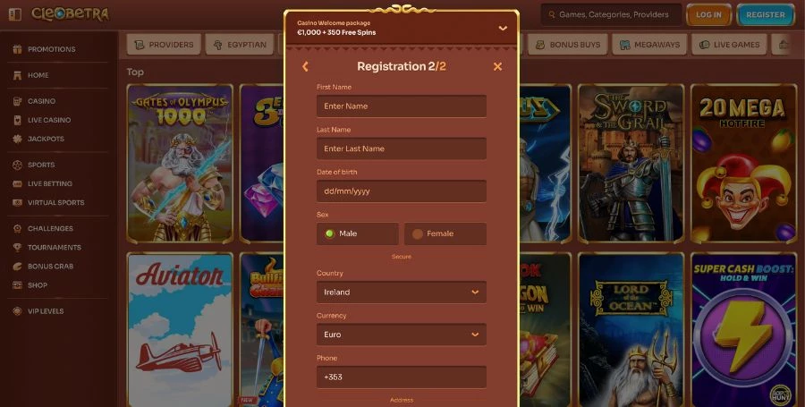 Cleobetra Registration & Login