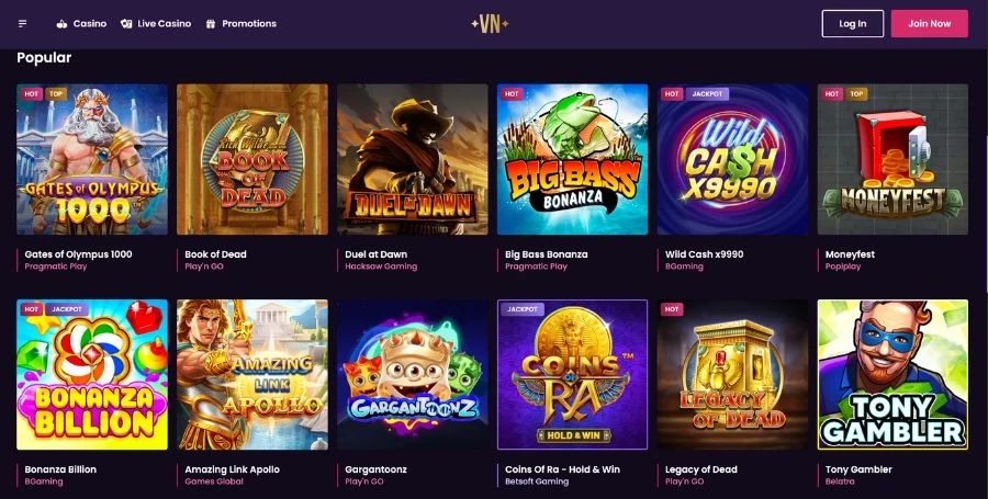Game Selection at VegasNow