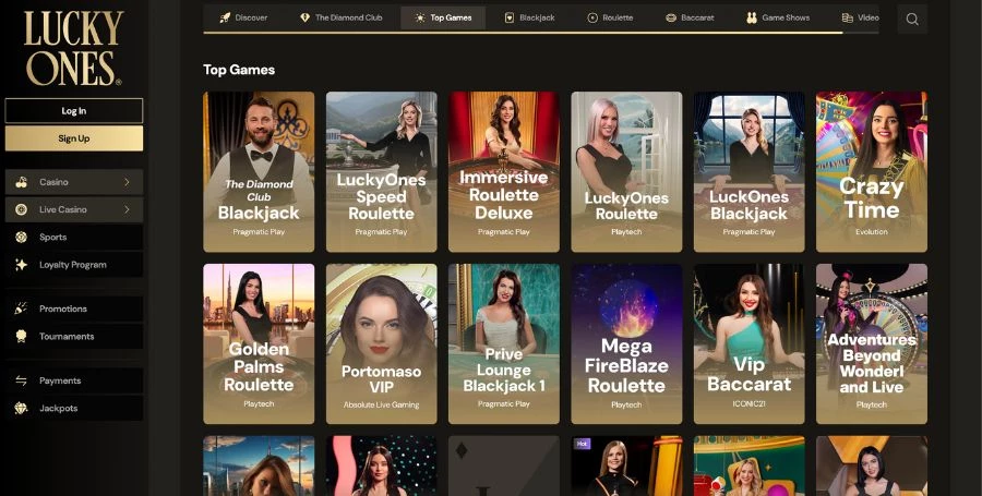 Lucky Ones Live Casino Games