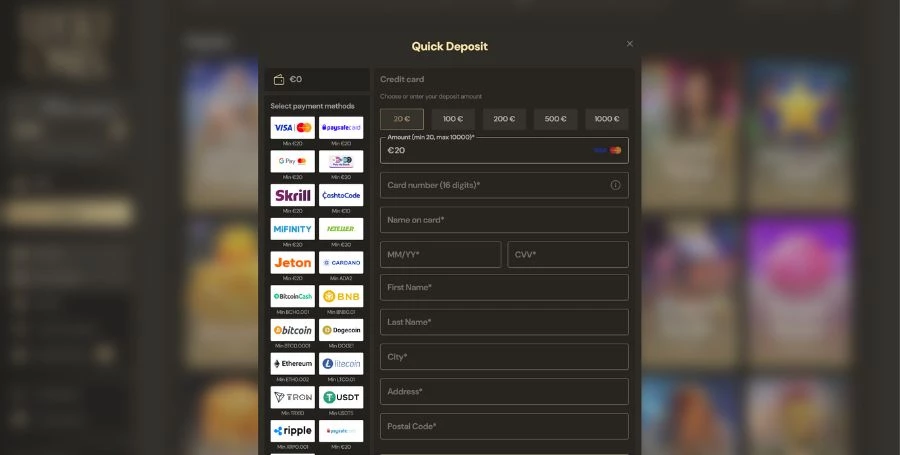Lucky Ones Payment Methods