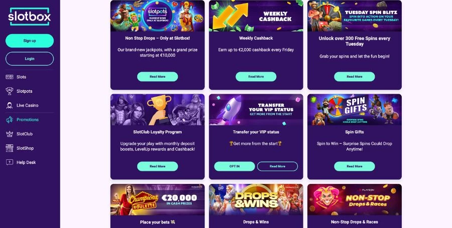 Slotbox Bonuses & Promotions