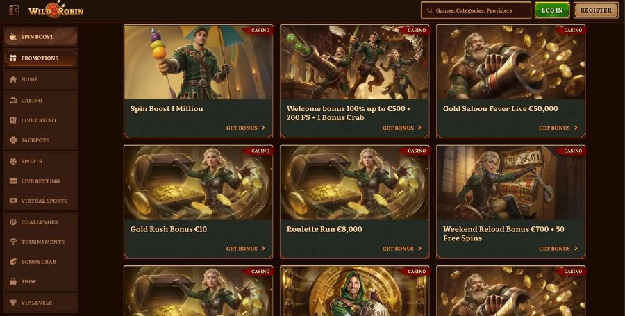 Wild Robin Bonuses & Promotions