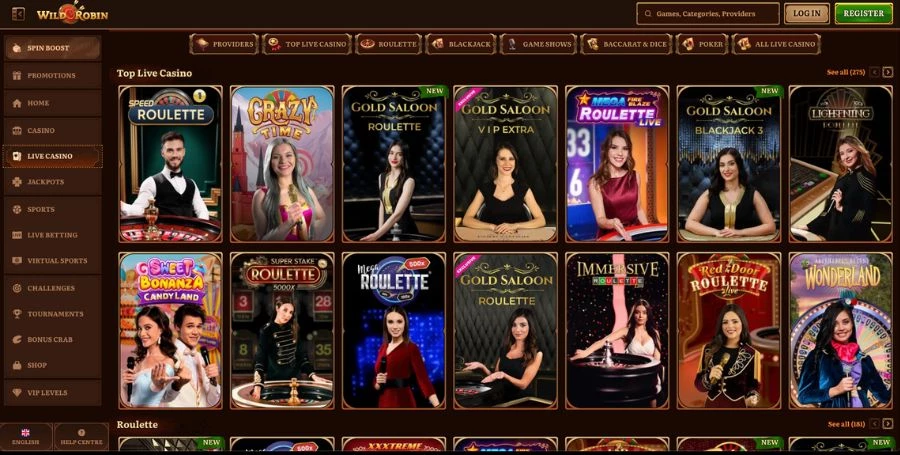 Wild Robin Live Casino