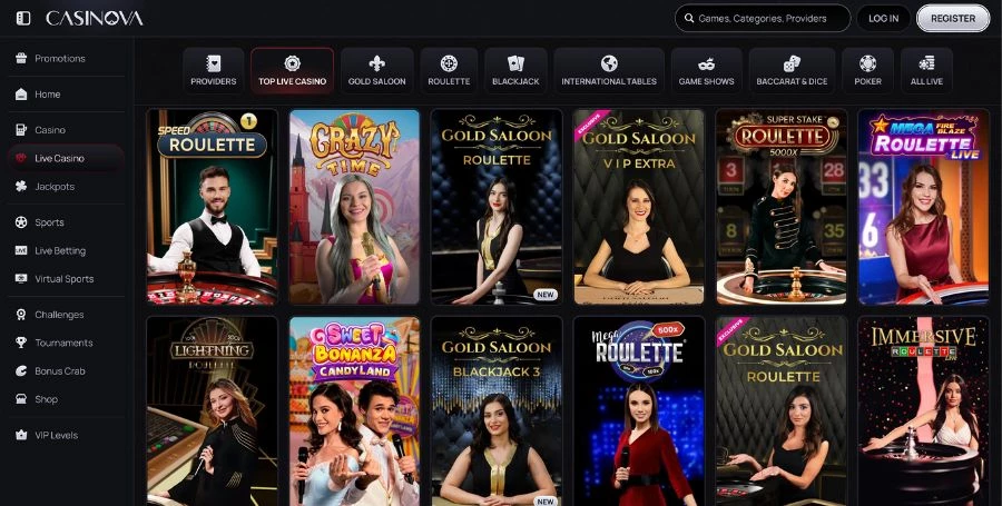 Casinova Live Casino Games