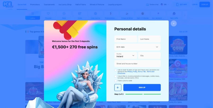 ICE Casino Registration & Login