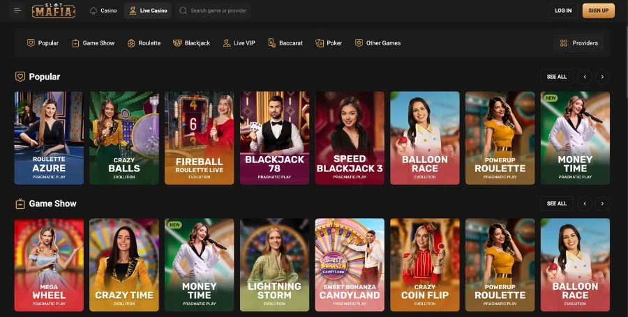 Slot Mafia Live Casino Games