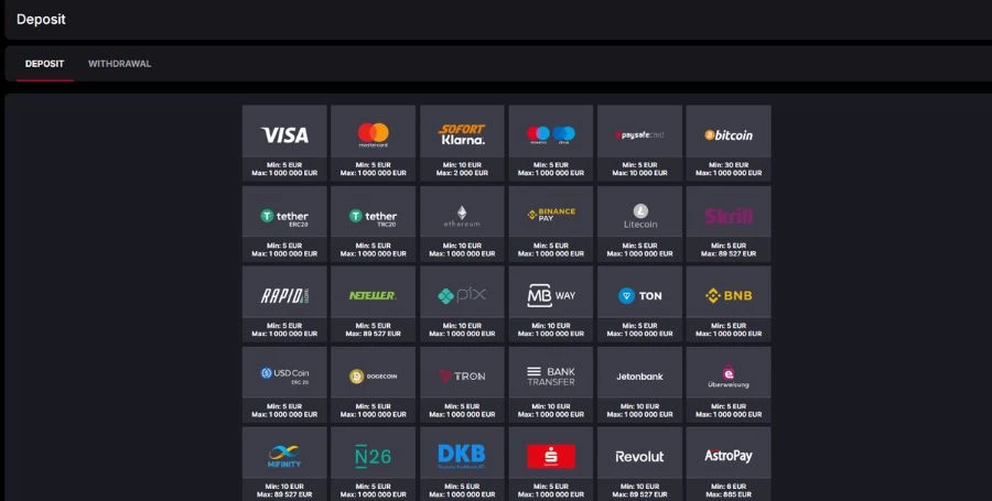 VulkanSpiele Payment Methods