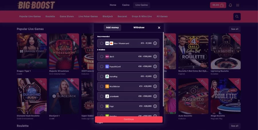 BigBoost Payment Methods