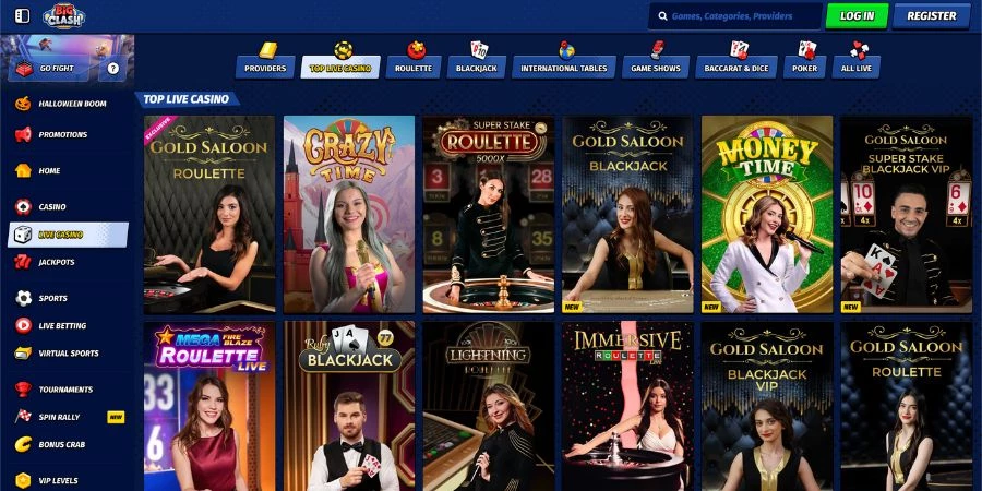 BigClash Live Casino Lobby