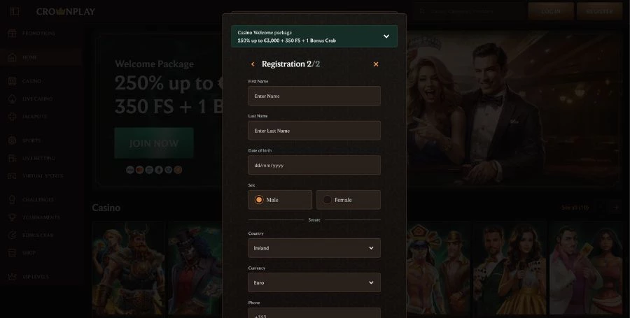 CrownPlay Registration & Login