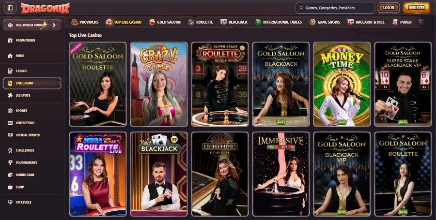 Dragonia Live Casino Games