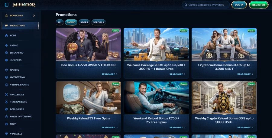 Millioner Bonuses & Promotions