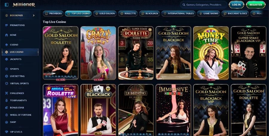 Millioner Live Casino Games
