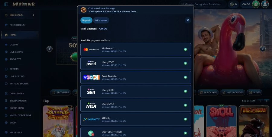 Millioner Payment Methods