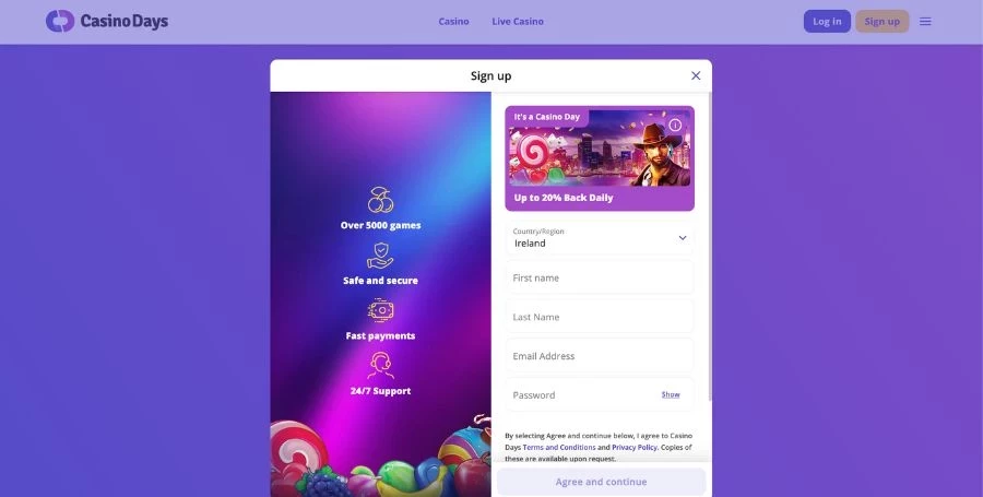 Casino Days Registration