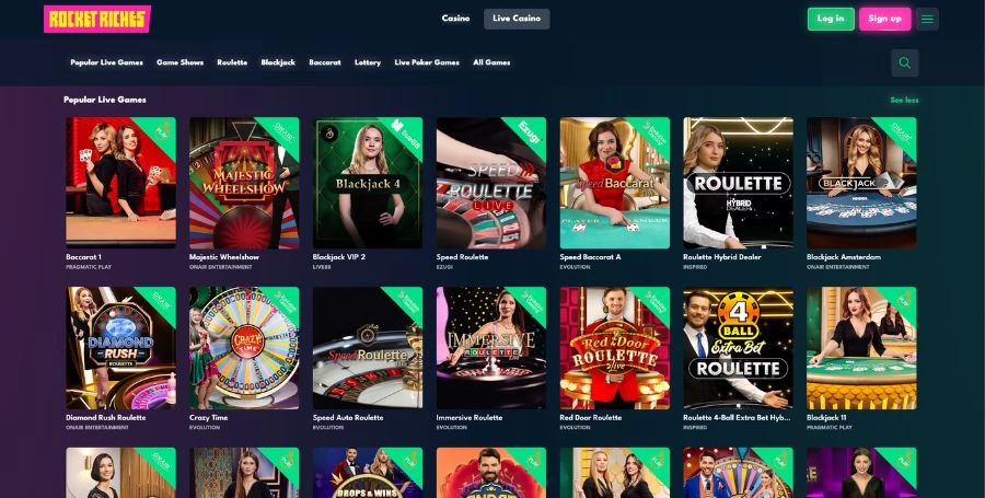 Rocket Riches Live Casino Games