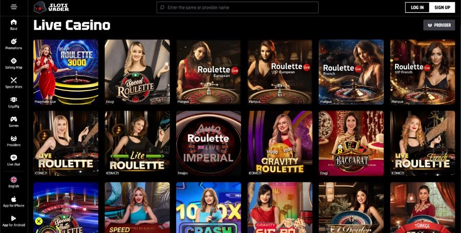 Slotsvader Live Casino Games