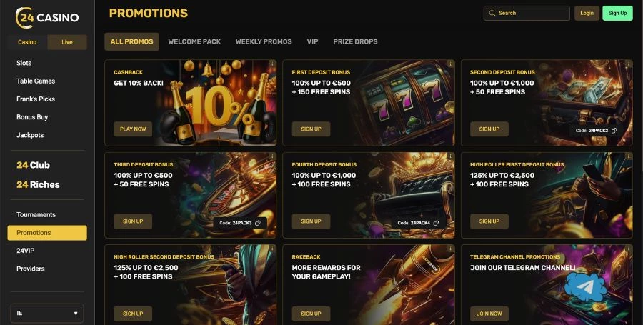 24Casino Bonuses & Promotions