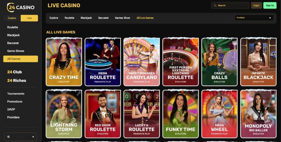 24Casino Live Casino Games