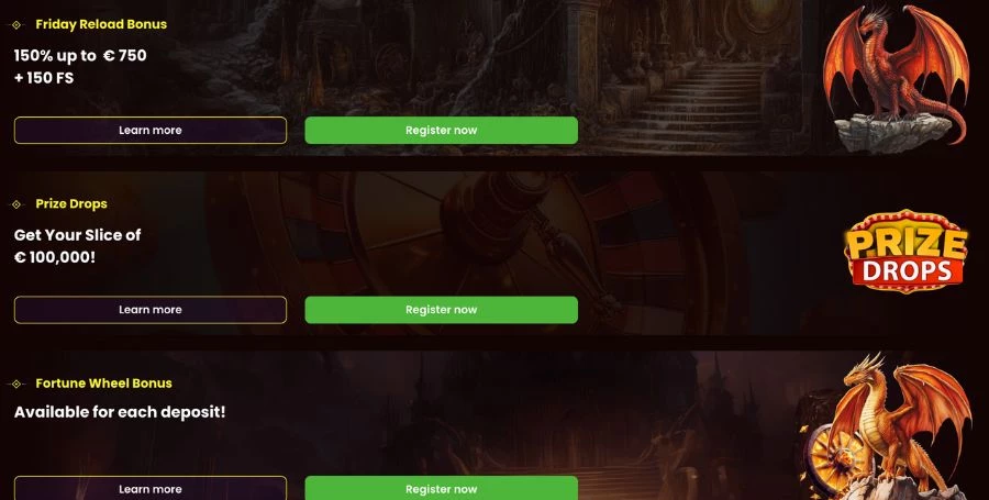 Dragonslots Bonuses & Promotions