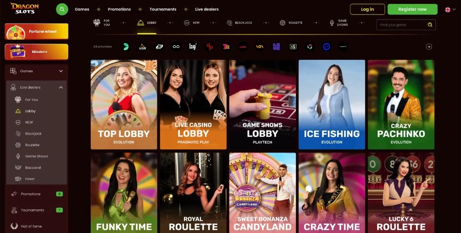 Dragonslots Live Casino Games