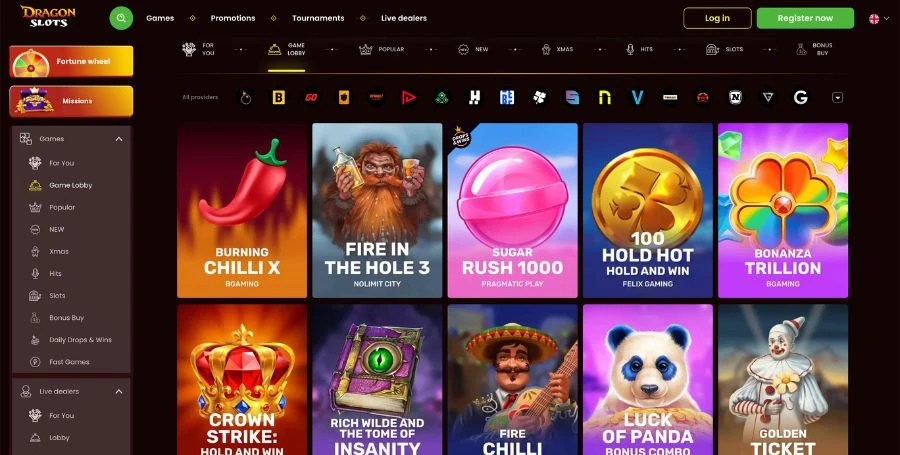 Game Selection at Dragonslots