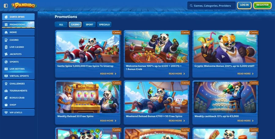 Pandido Bonuses & Promotions