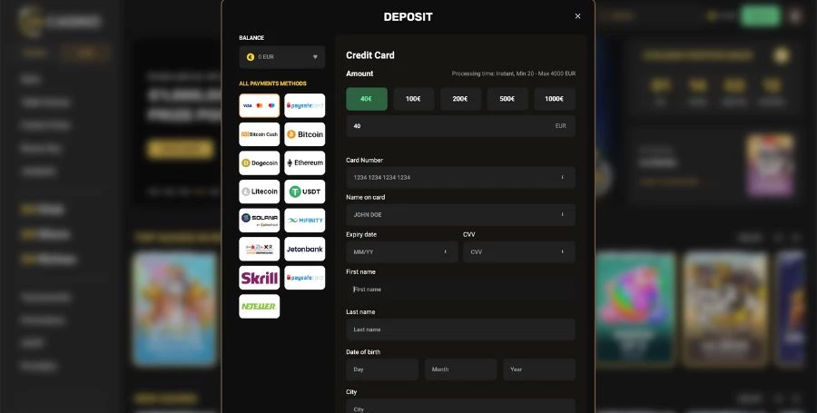 Payments at 24Casino