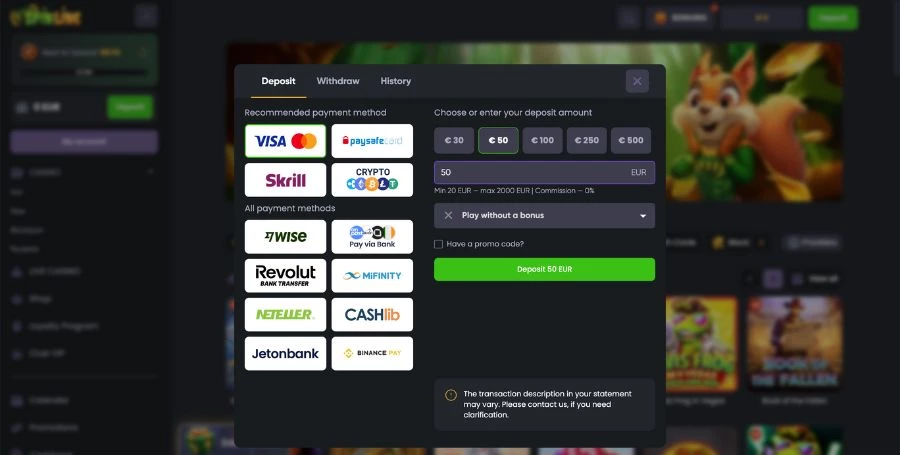 Payments at SpinLine