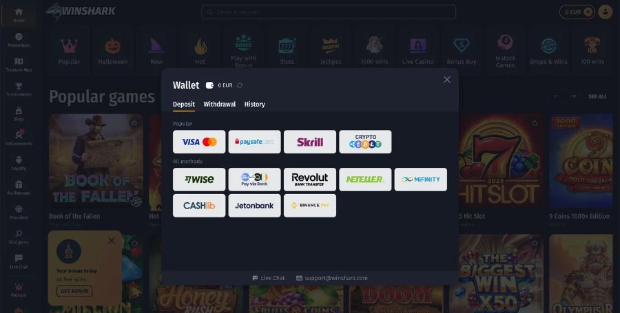 Payments at WinShark
