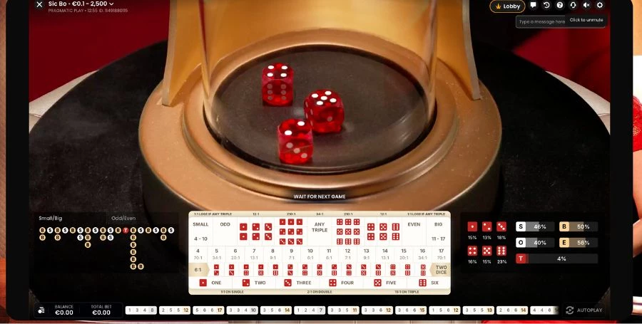 Play Sic Bo by Pragmatic Play