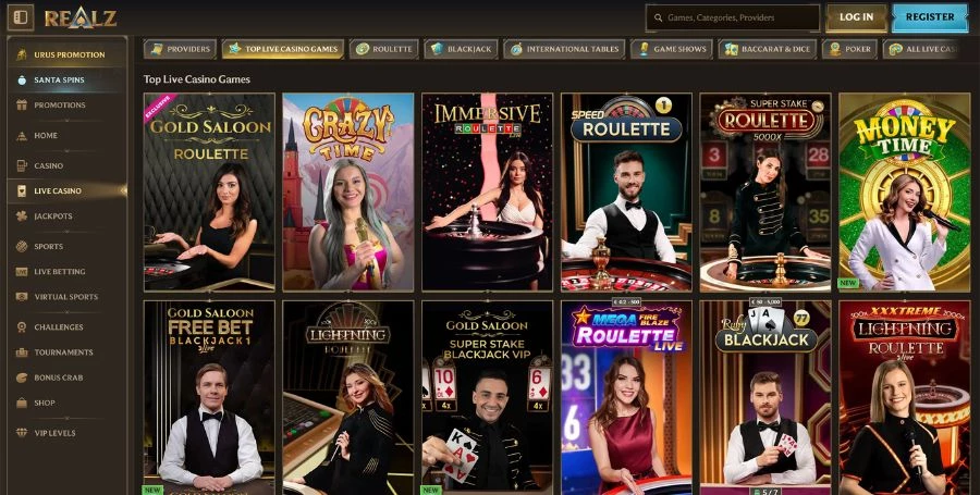 Realz Live Casino Games