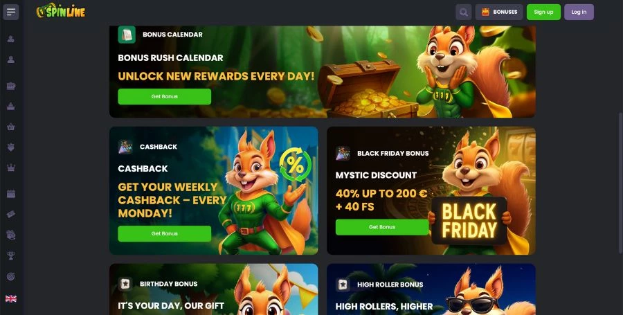SpinLine Bonuses & Promotions