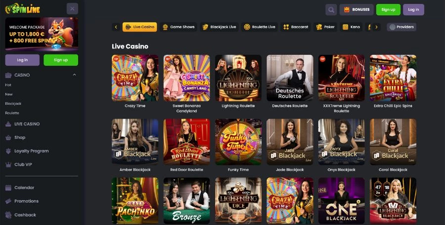 SpinLine Live Casino