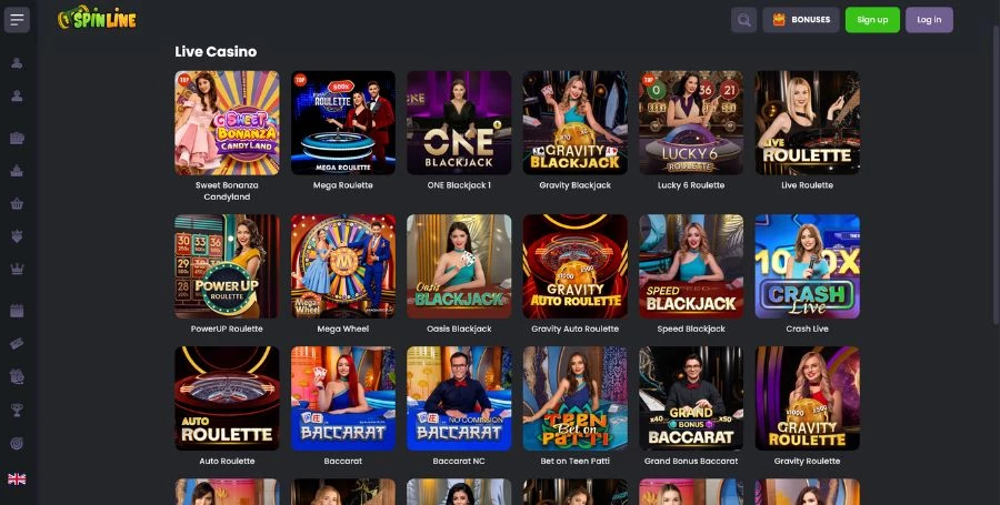 SpinLine Live Casino Games
