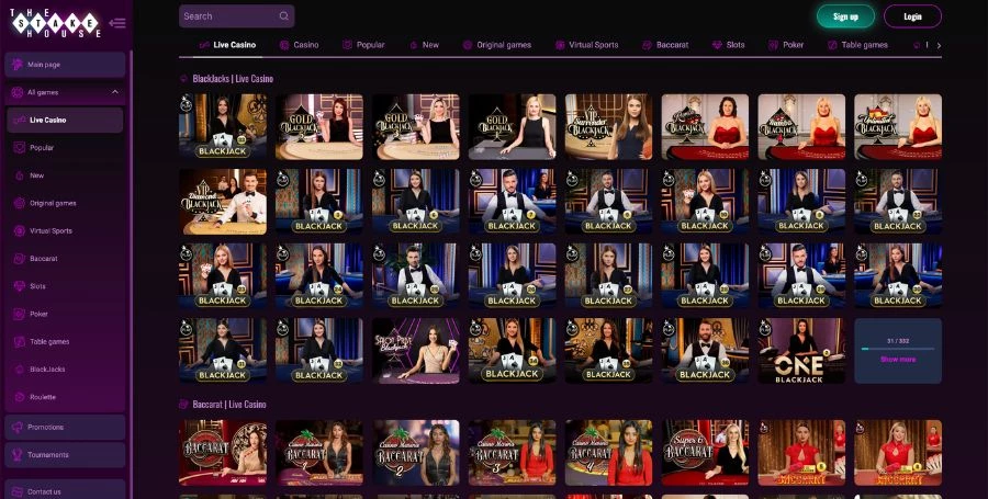 TheStakeHouse Live Casino Games