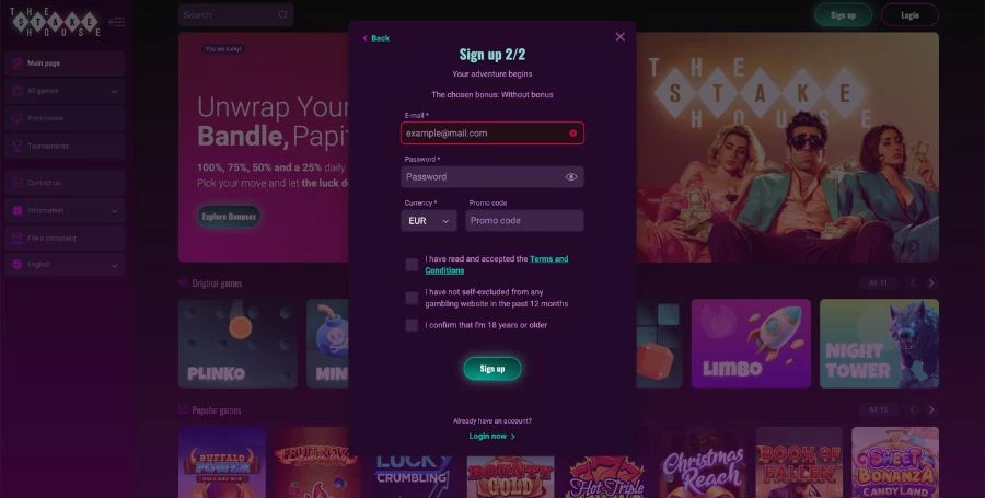 TheStakeHouse Registration & Login