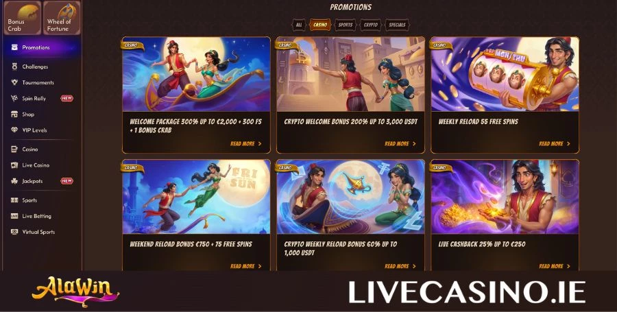 AlaWin Bonuses & Promotions