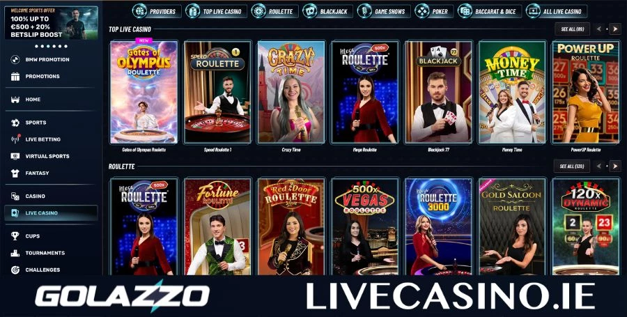 Golazzo Live Casino Games