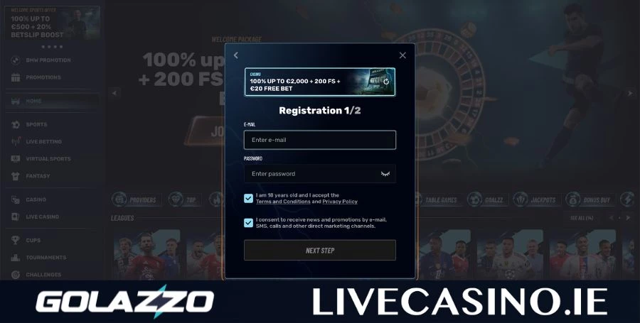 Golazzo Registration & Login