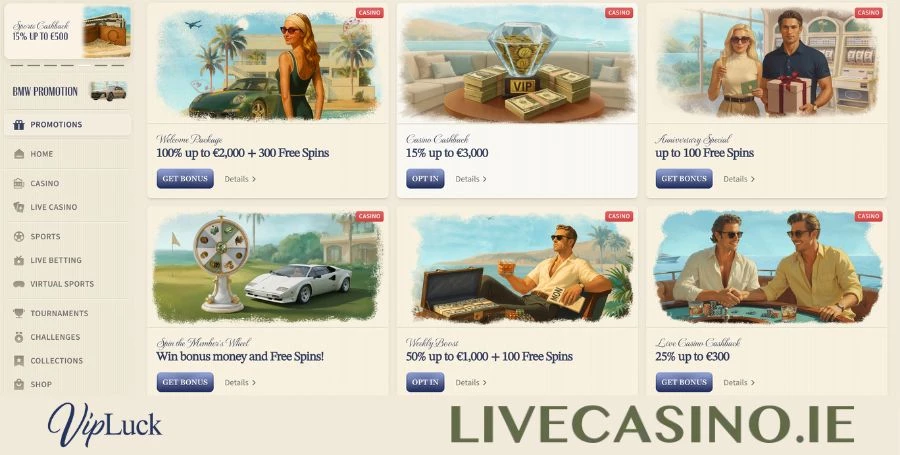 VipLuck Bonuses & Promotions