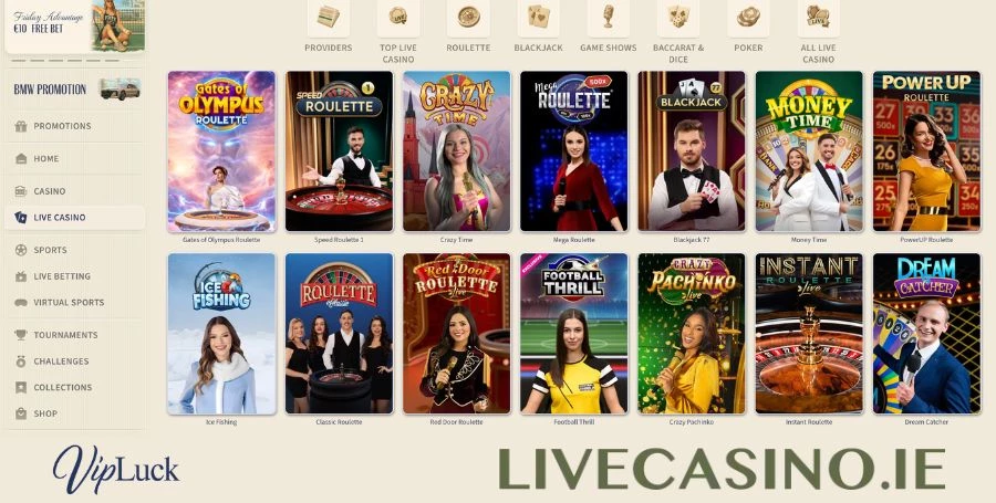 VipLuck Live Casino Games