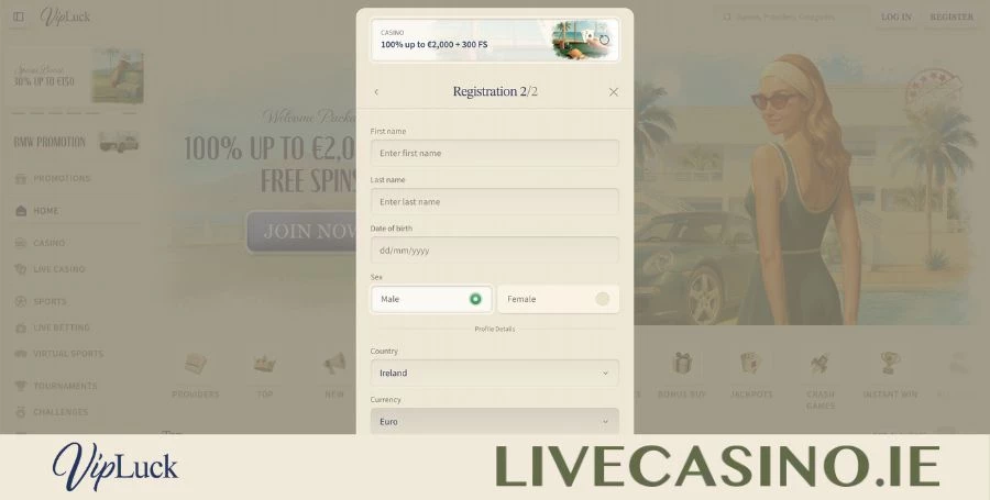VipLuck Registration & Login